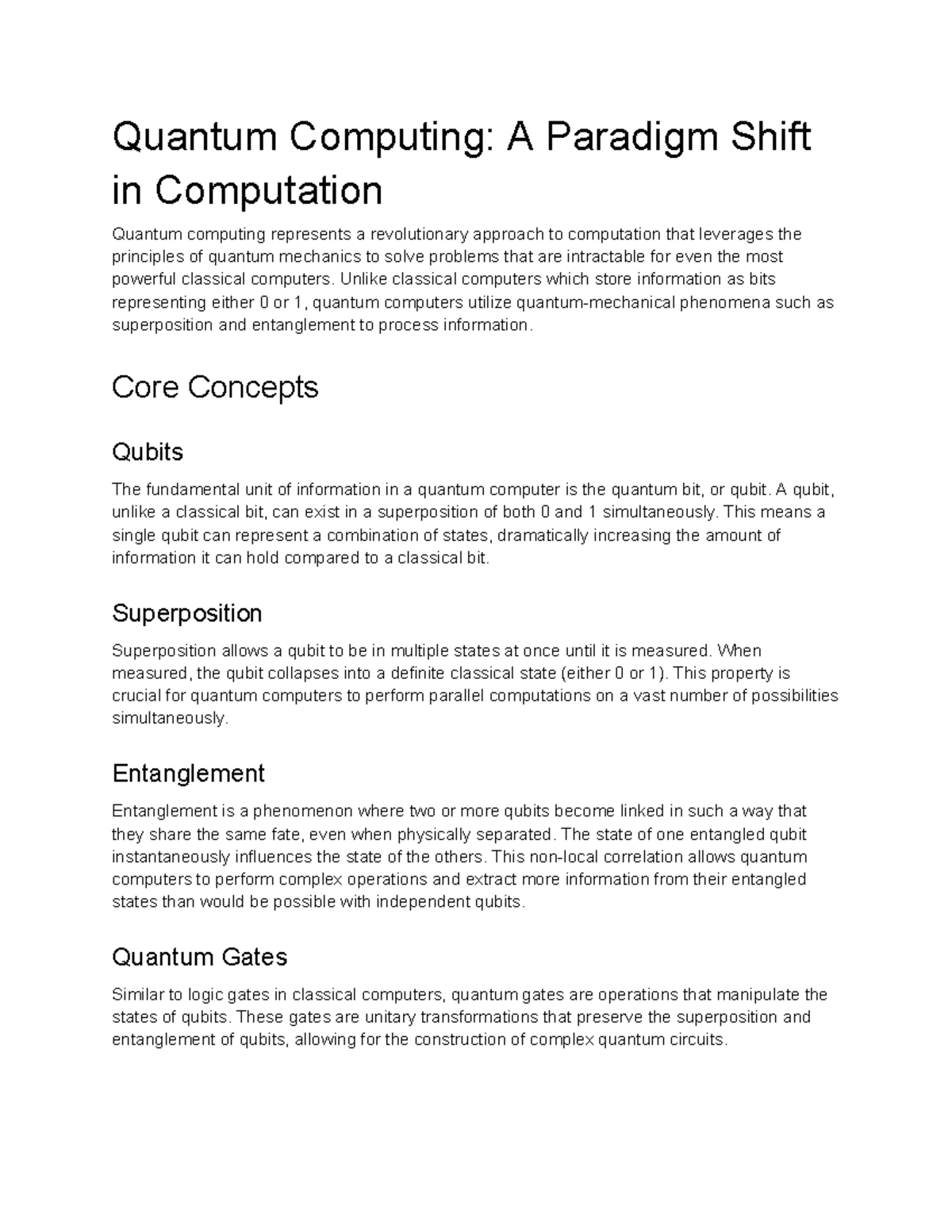 Quantum Computing (CS101): A Revolutionary Approach to Computation ...