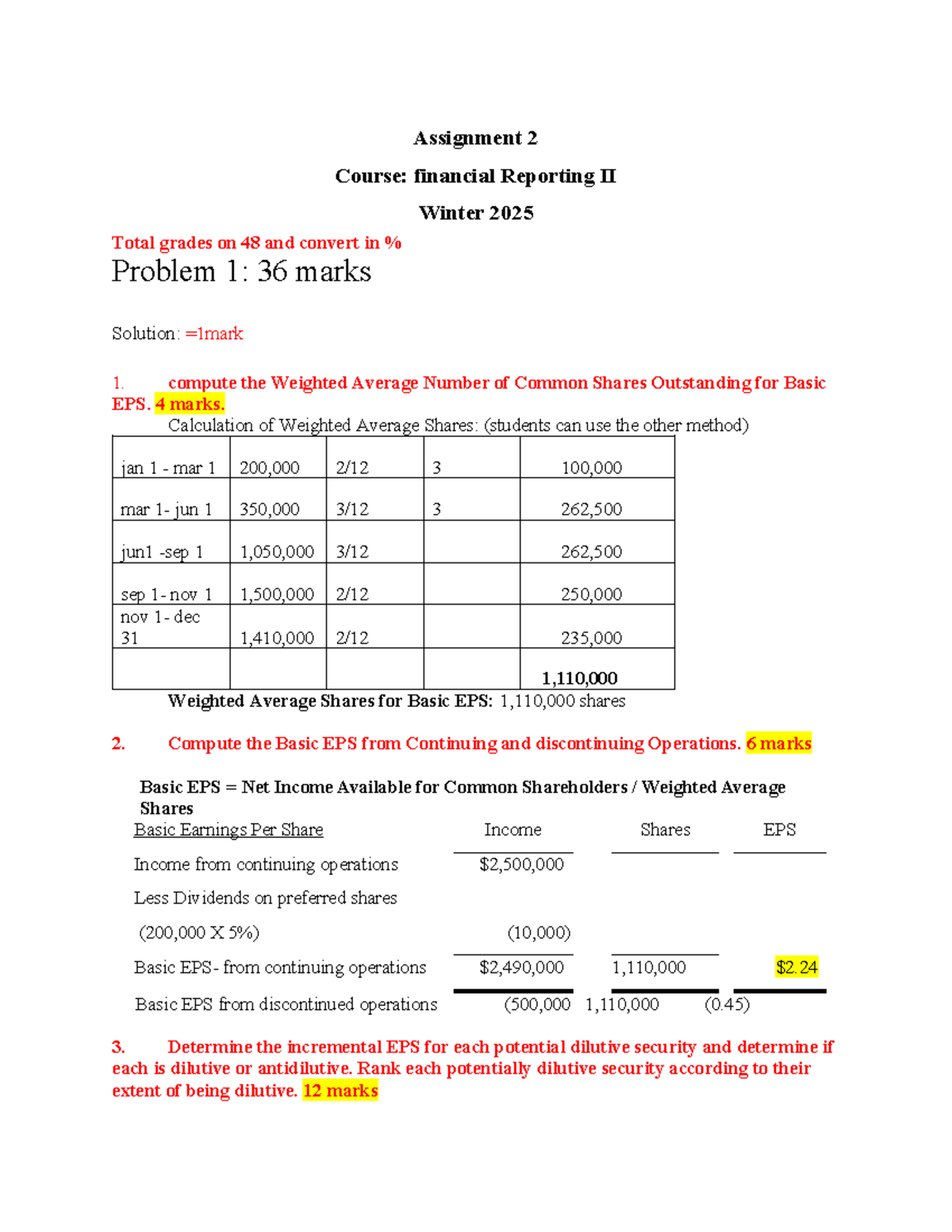 Assignment 2 solution april 1 2025 - Assignment 2 Course: financial ...
