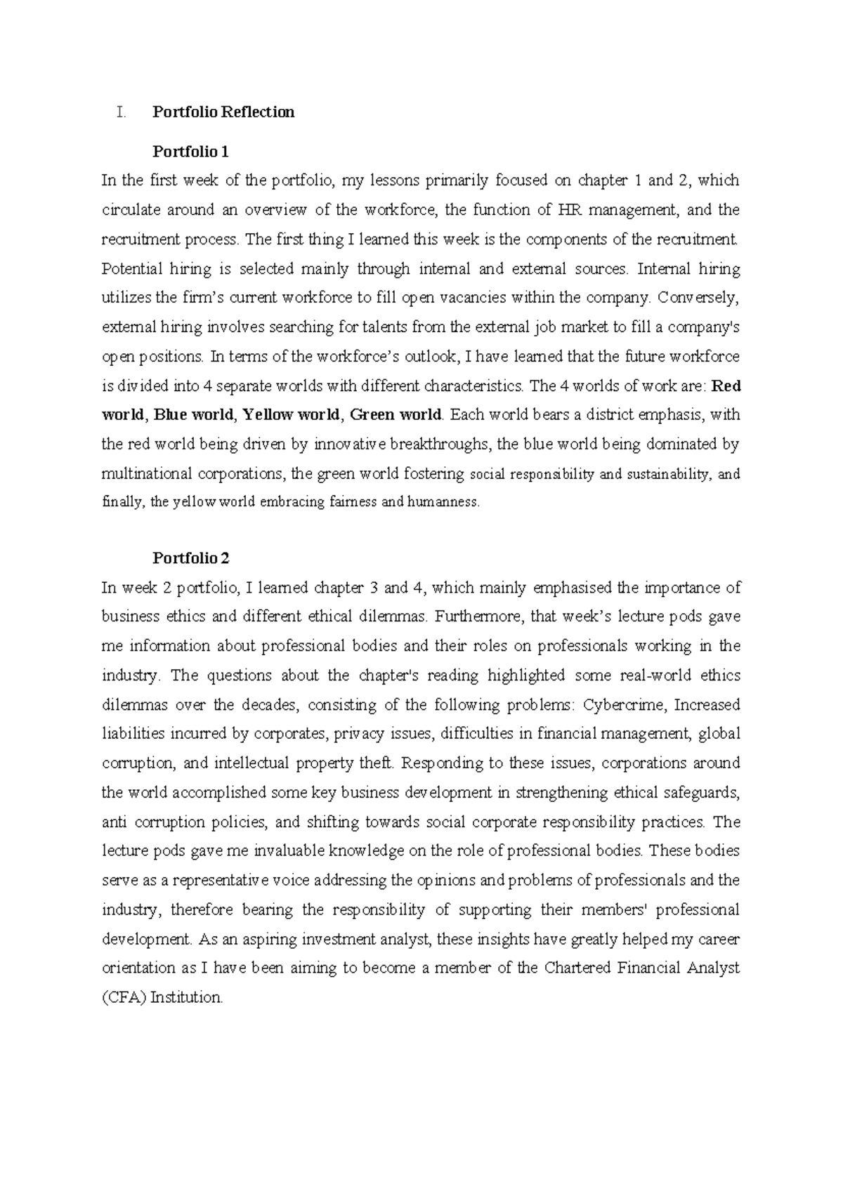 Professional Development Insights - Working in Professions Assignment 2 ...
