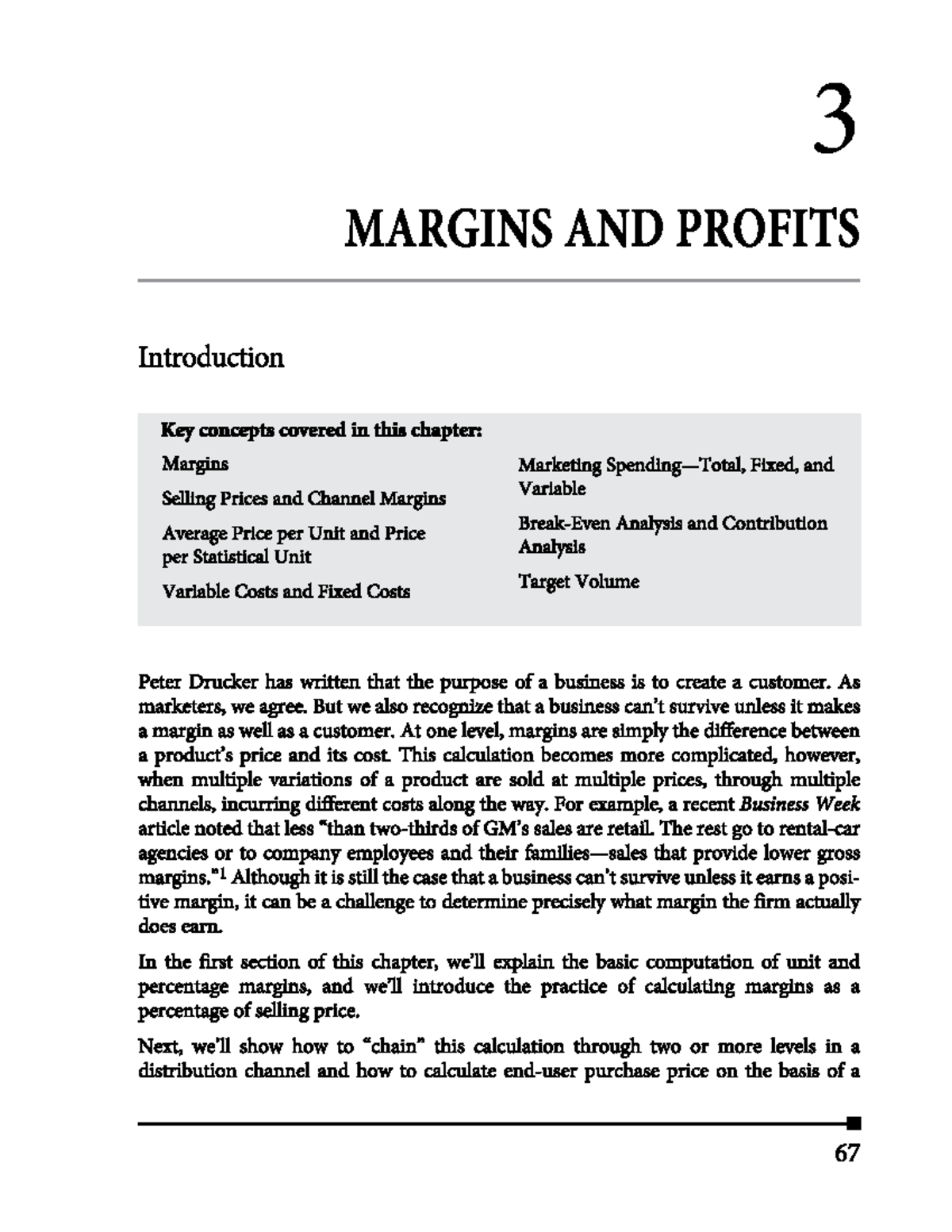 Đo lường mar chương 3&4 - 3 MARGINS AND PROFITS Introduction Key ...