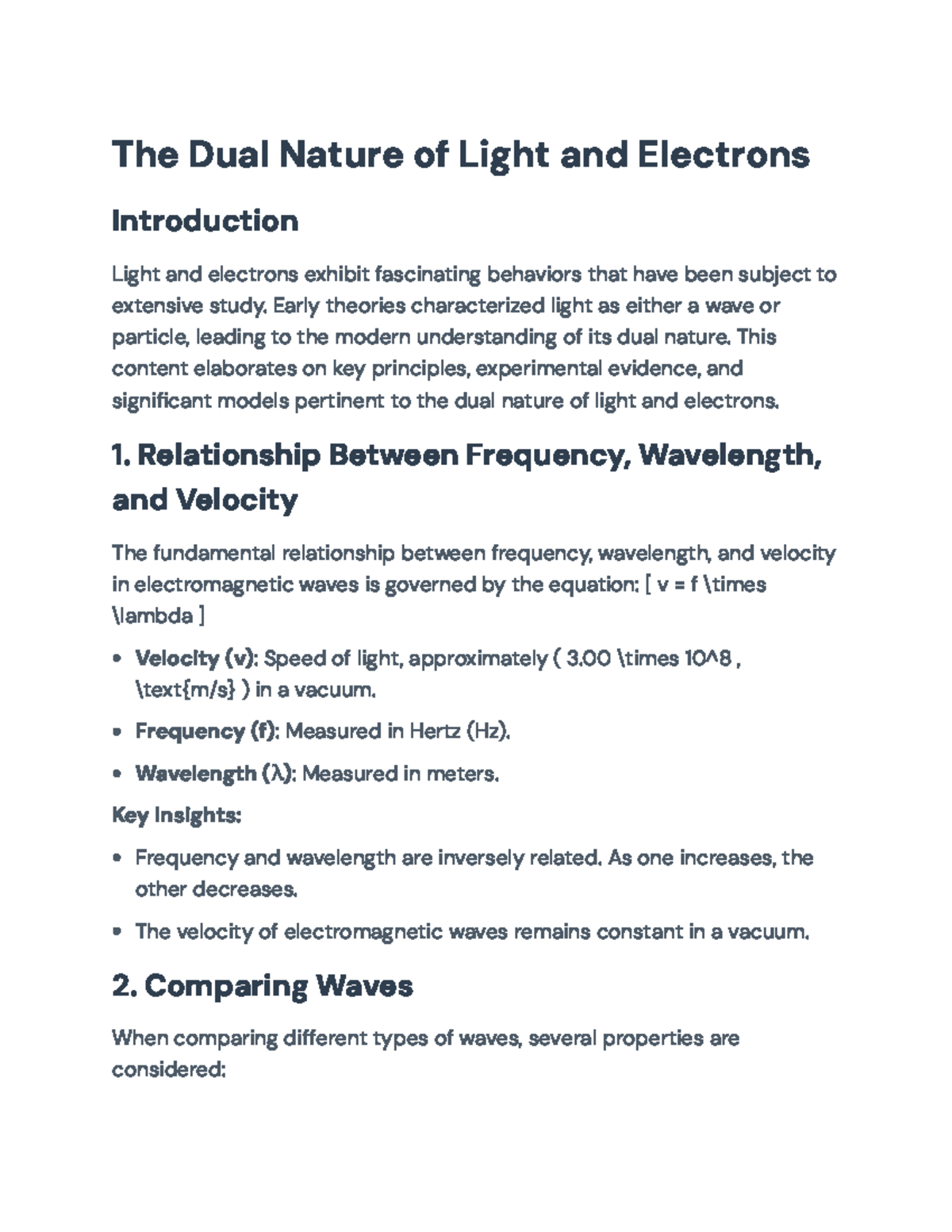 Dual Nature of Light and Electrons: Concepts and Principles in Physics ...