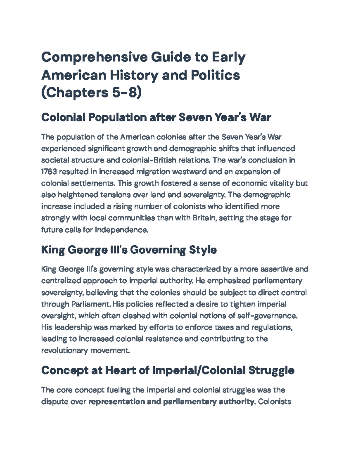 Comprehensive Overview of Early American History (Chapters 5-8) - Studocu