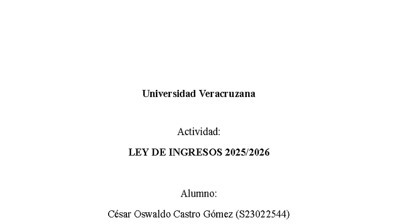 LIF 2025-2026: Análisis de la Ley de Ingresos de la Federación 2026 ...