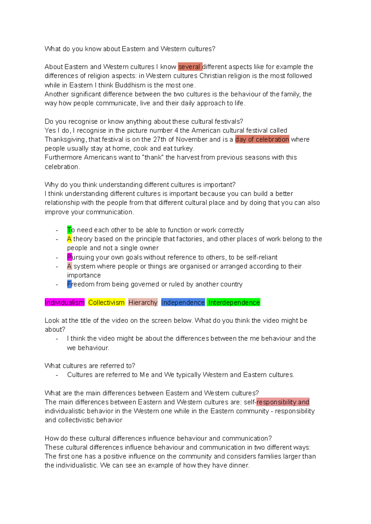 Eastern vs. Western Cultures: Key Differences and Insights (Inglese 20 ...