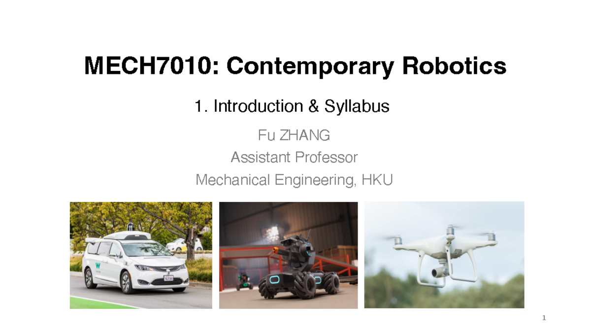 MECH7010: Lecture Notes on Contemporary Robotics Essentials - Studocu