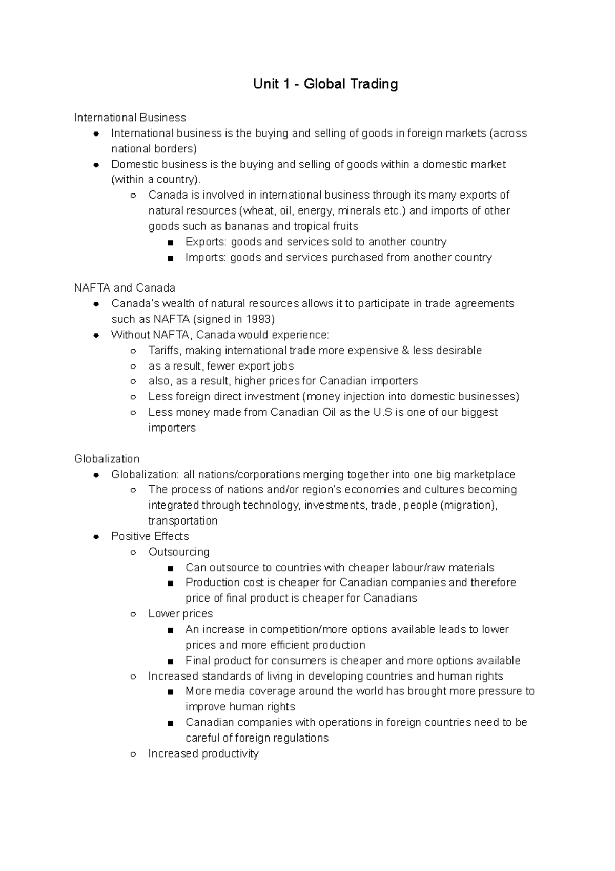 Inernational Business Notes 212 - Google Docs - Unit 1 - Global Trading ...