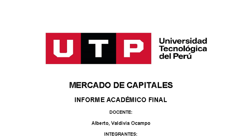 Tarea Final: Informe Académico sobre Mercado de Capitales - Grupo II ...