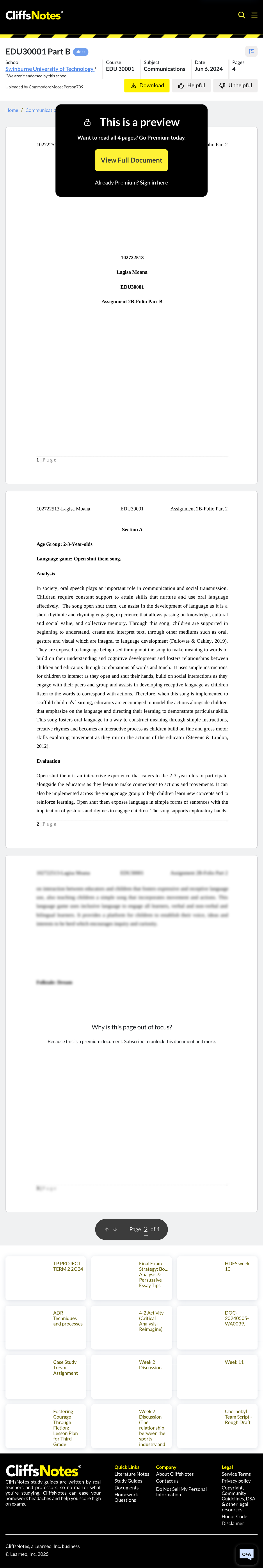 EDU30001 Final Exam Strategy & Analysis for Communications Course - Studocu