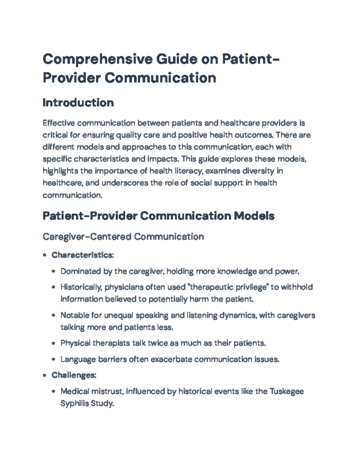 Patient-Provider Communication: A Comprehensive Guide on Models ...