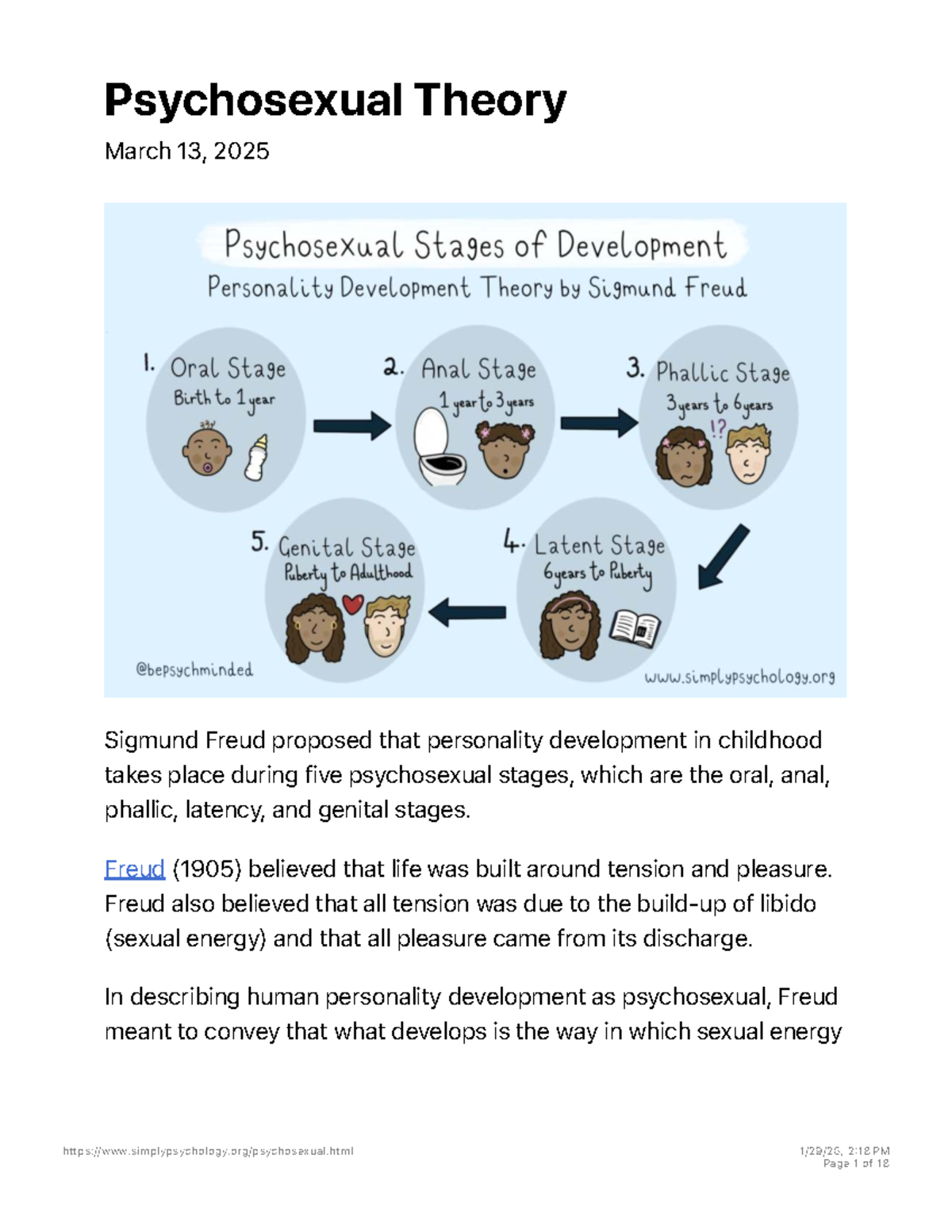 Psychosexual Development Theory: Insights from Freud (PSY 101) - Studocu