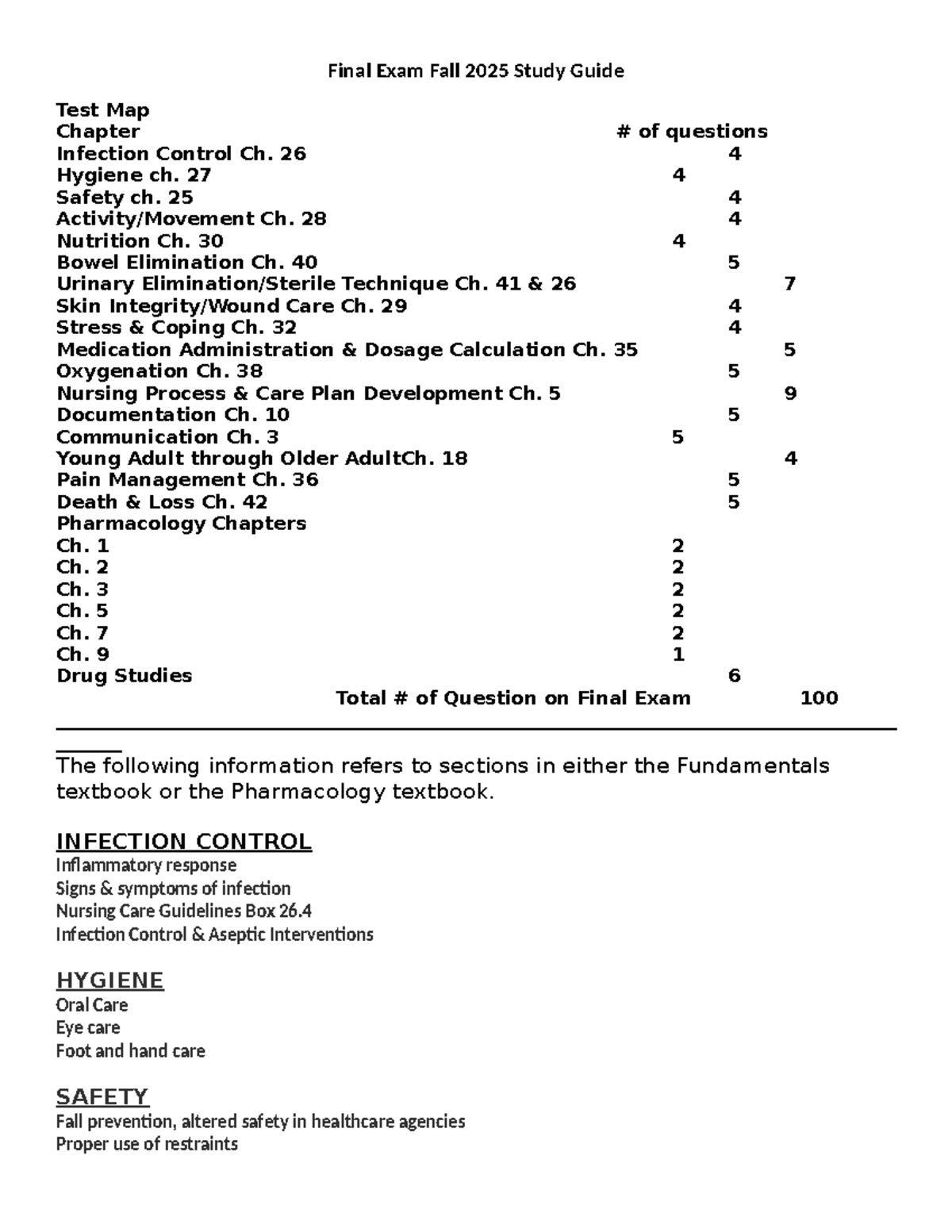 Final Exam Fall 2025 Study Guide: Key Topics & Questions - Studocu