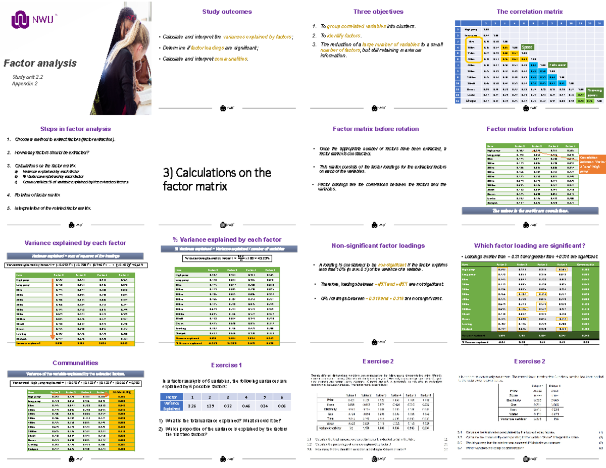 STTN - none - Factor analysis Study unit 2. Appendix 2 Study outcomes ...