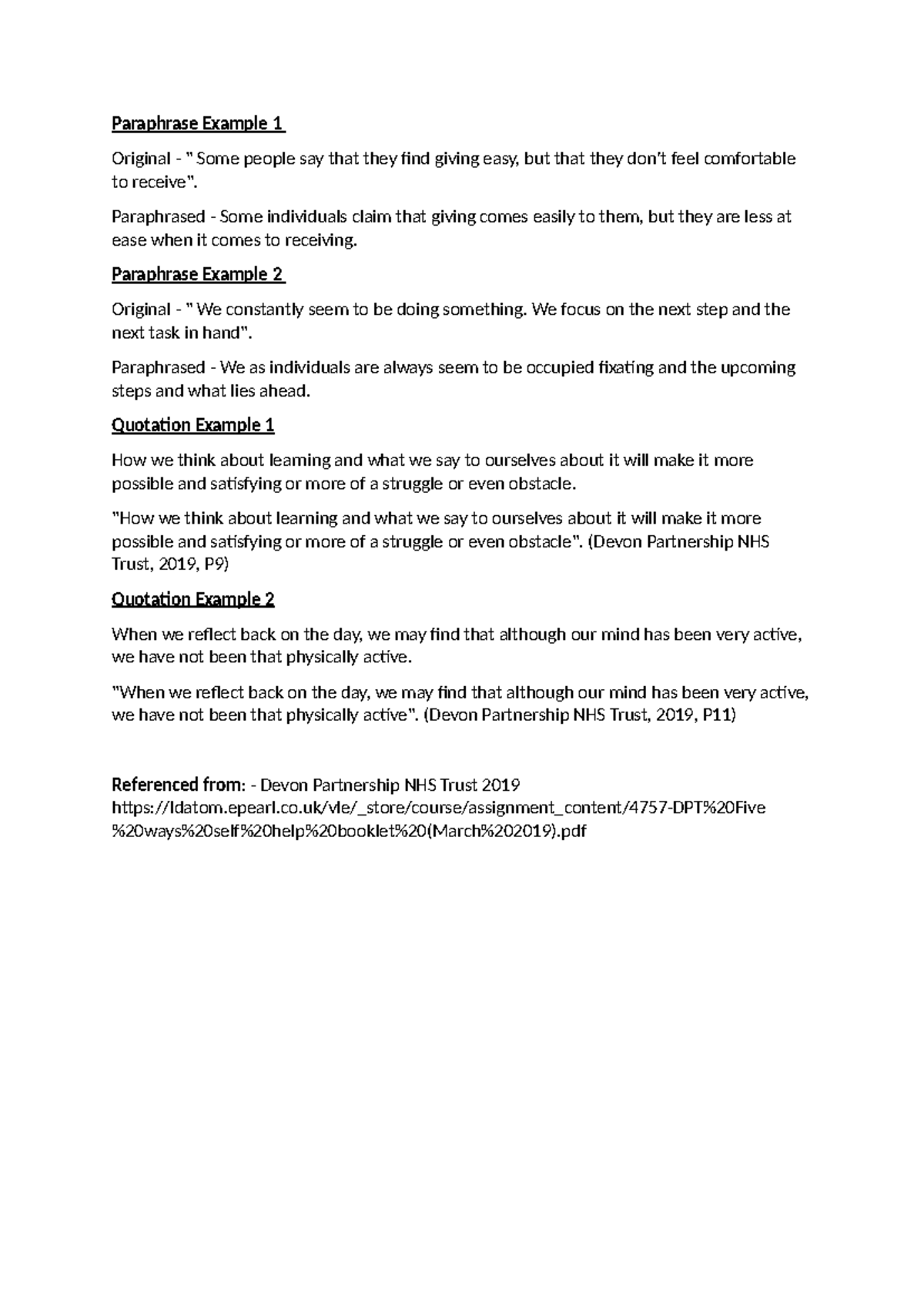 Paraphrase and Quotation Examples for Effective Learning Techniques ...