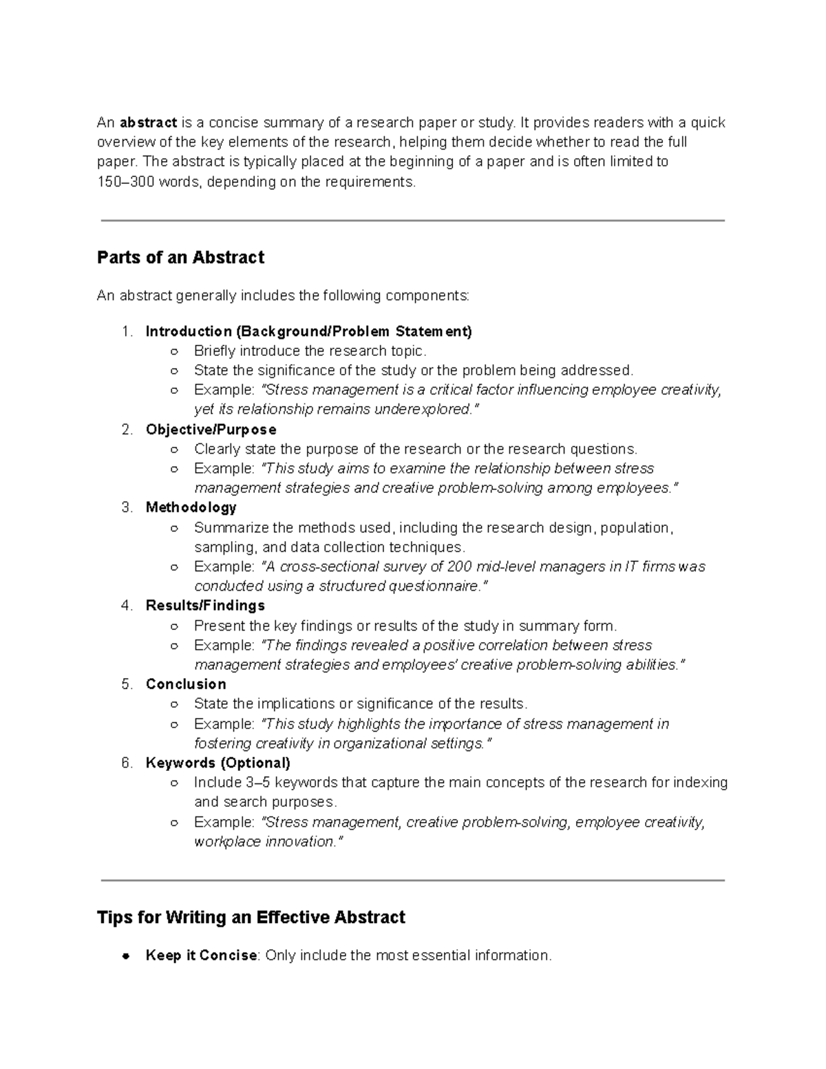 Review 4 - N.A. - An abstract is a concise summary of a research paper ...