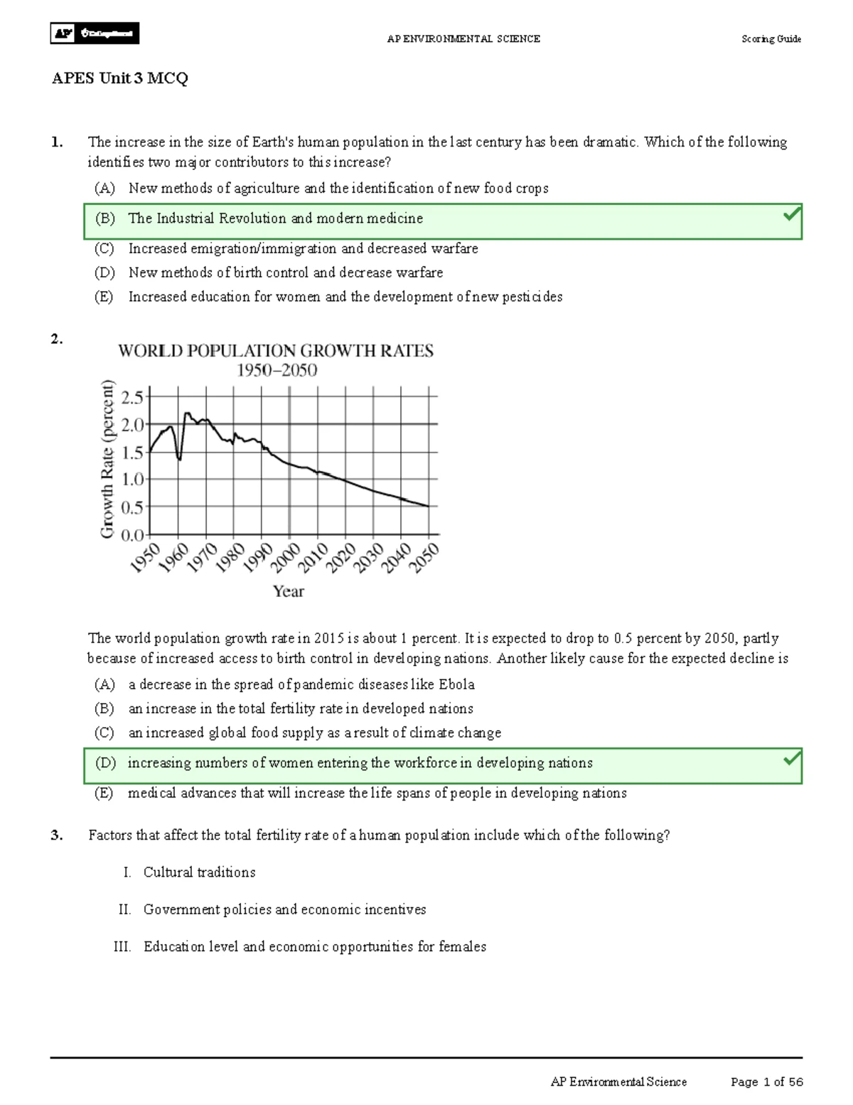 AP Environmental Science Unit 9 Study Guide: Global Change and