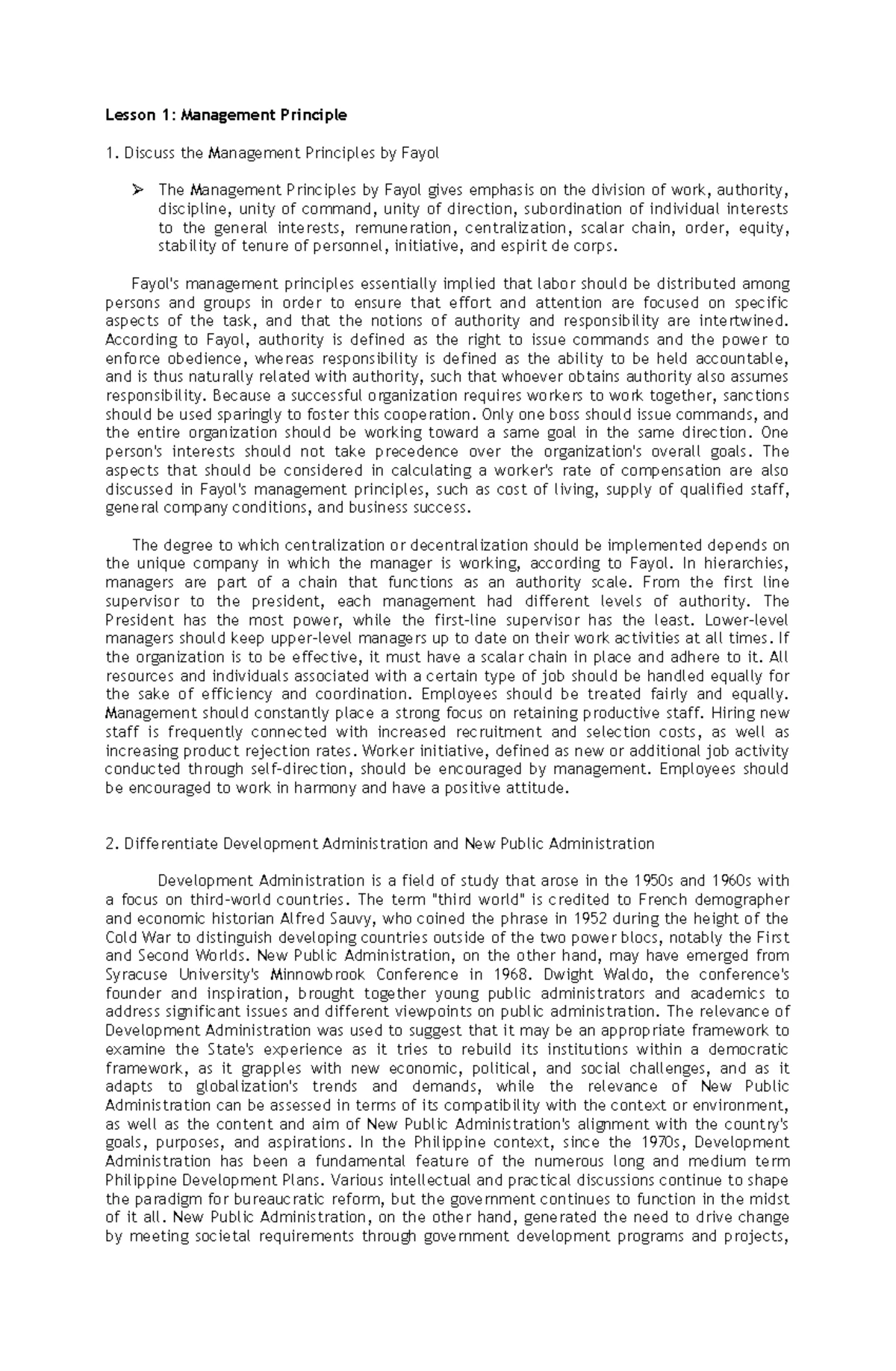 Module I: Concepts of State & Government - Lesson 1 Overview - Studocu
