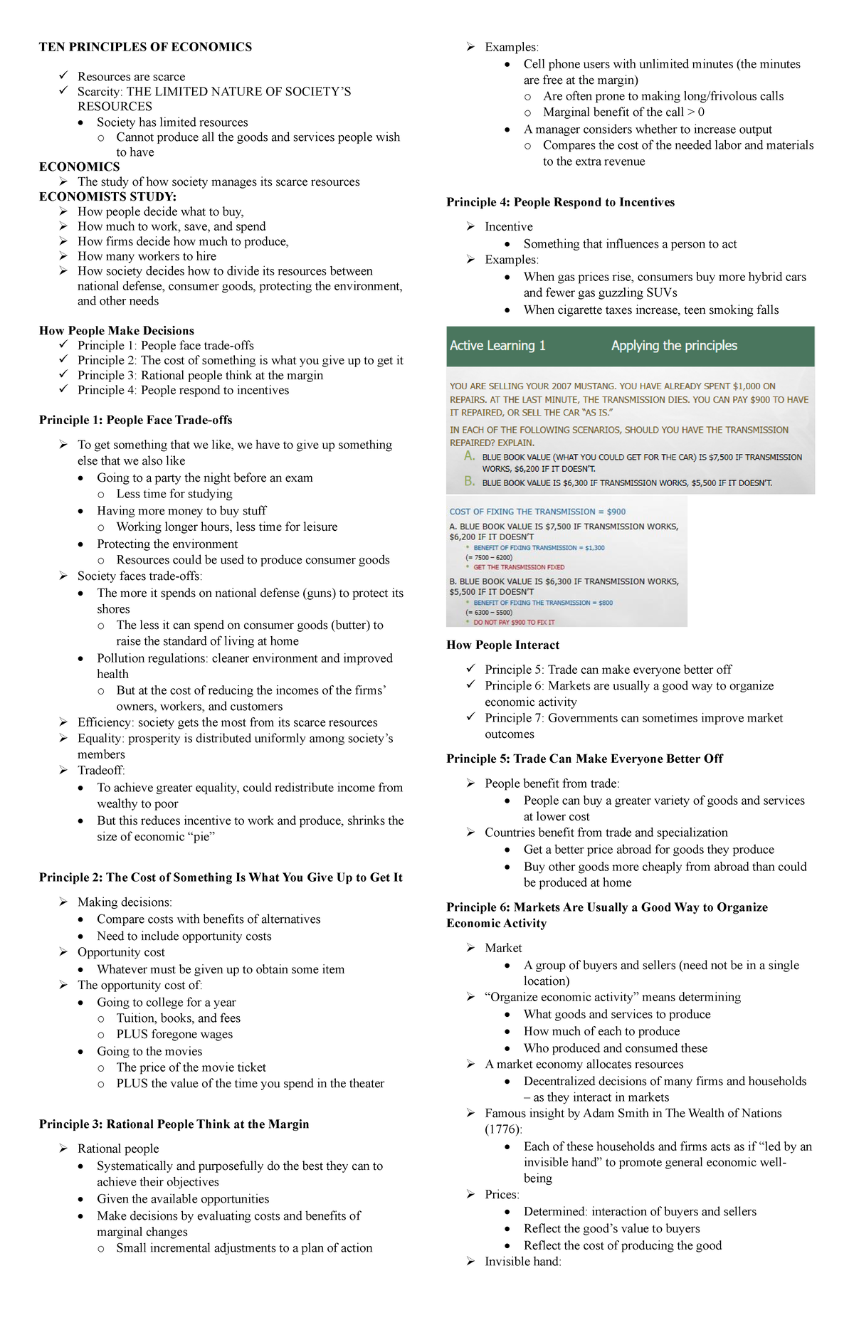 PECO- Review of Key Economic Principles 1-10 - Studocu