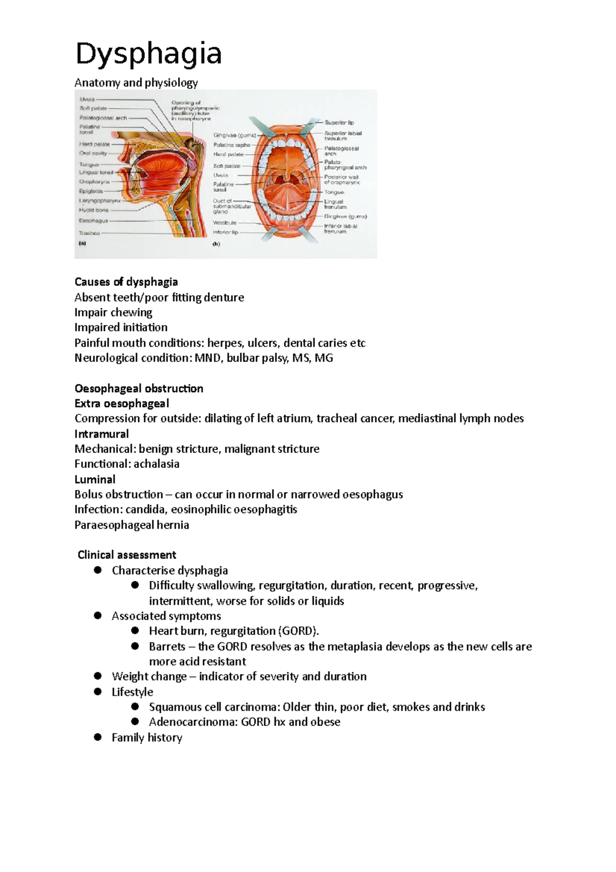 Causes Of Dysphagia To Solids And Liquids