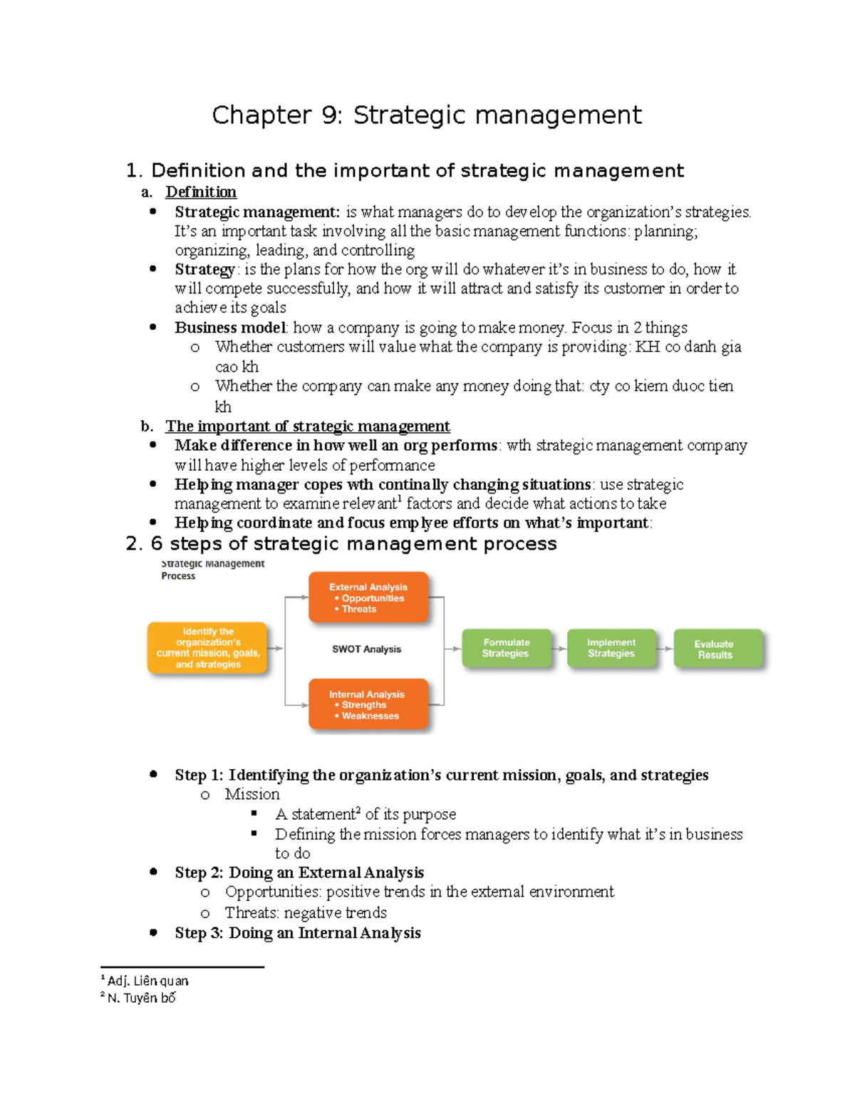 Chapter 9 - Strategic Management Overview and Key Concepts - Studocu