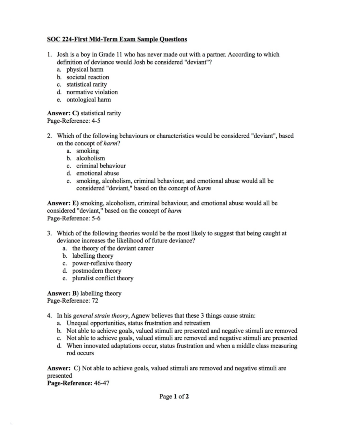 224 MT 1 SOC Exam Sample Questions and Answers - Studocu