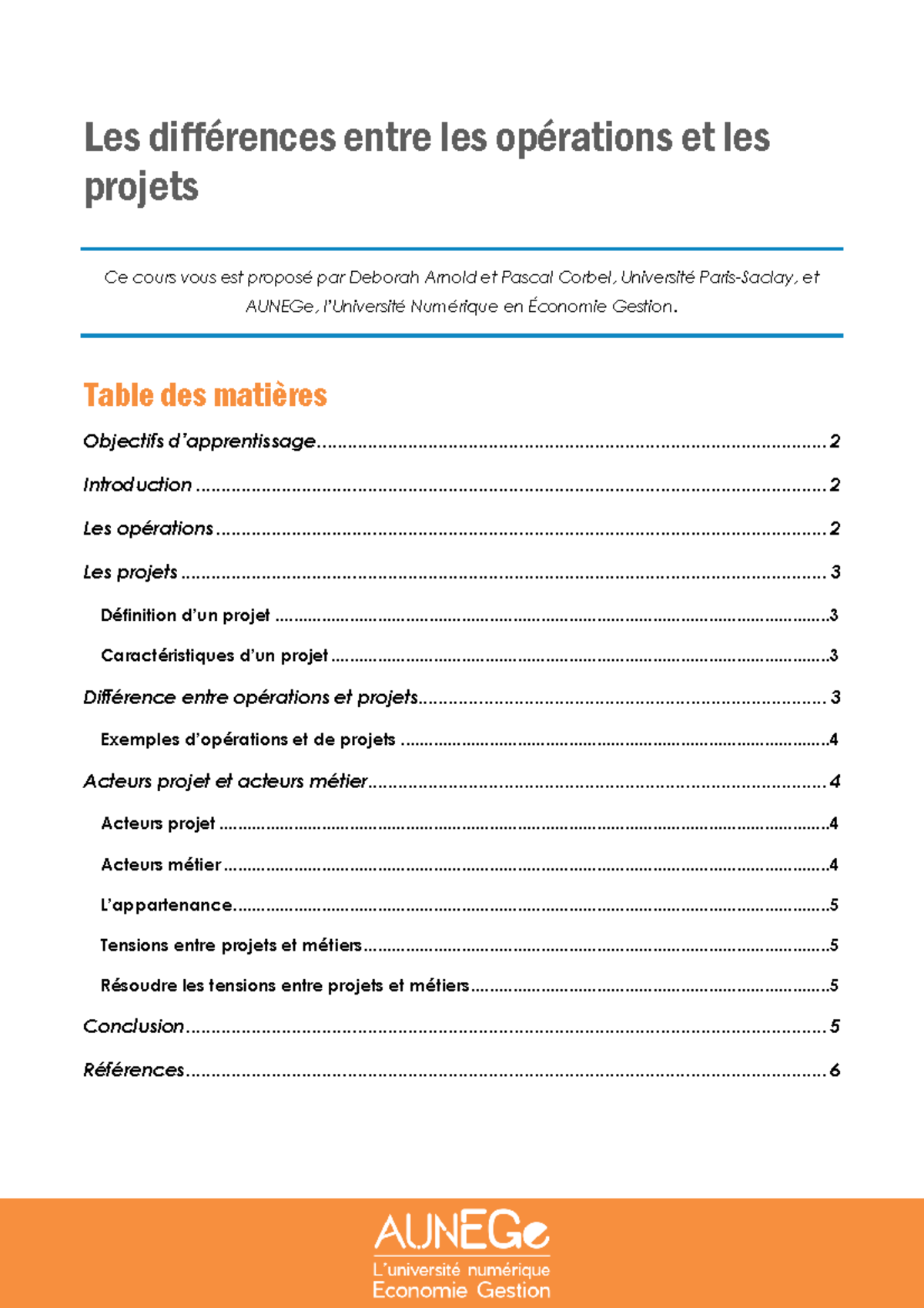 Gestion de Projet (GP) : Différences entre Opérations et Projets - Studocu