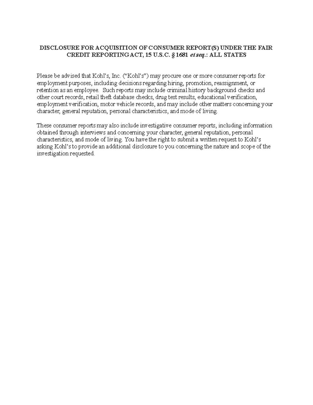All+States-Disclosure - DISCLOSURE FOR ACQUISITION OF CONSUMER REPORT(S ...