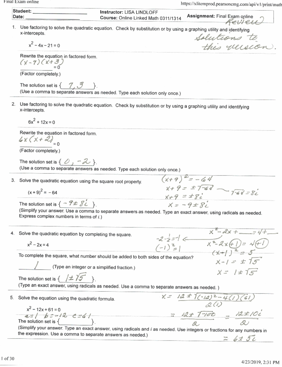 Solutions Review for Exam 1314: Key Concepts and Strategies - Studocu