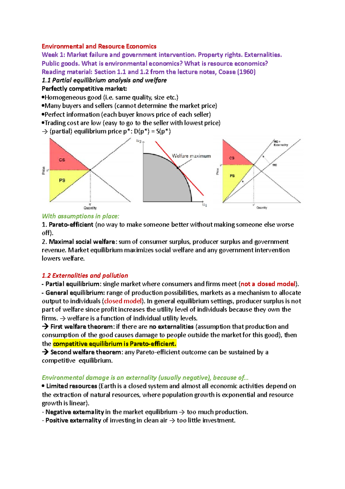 ECO 101: Lecture Notes on Environmental and Resource Economics ...
