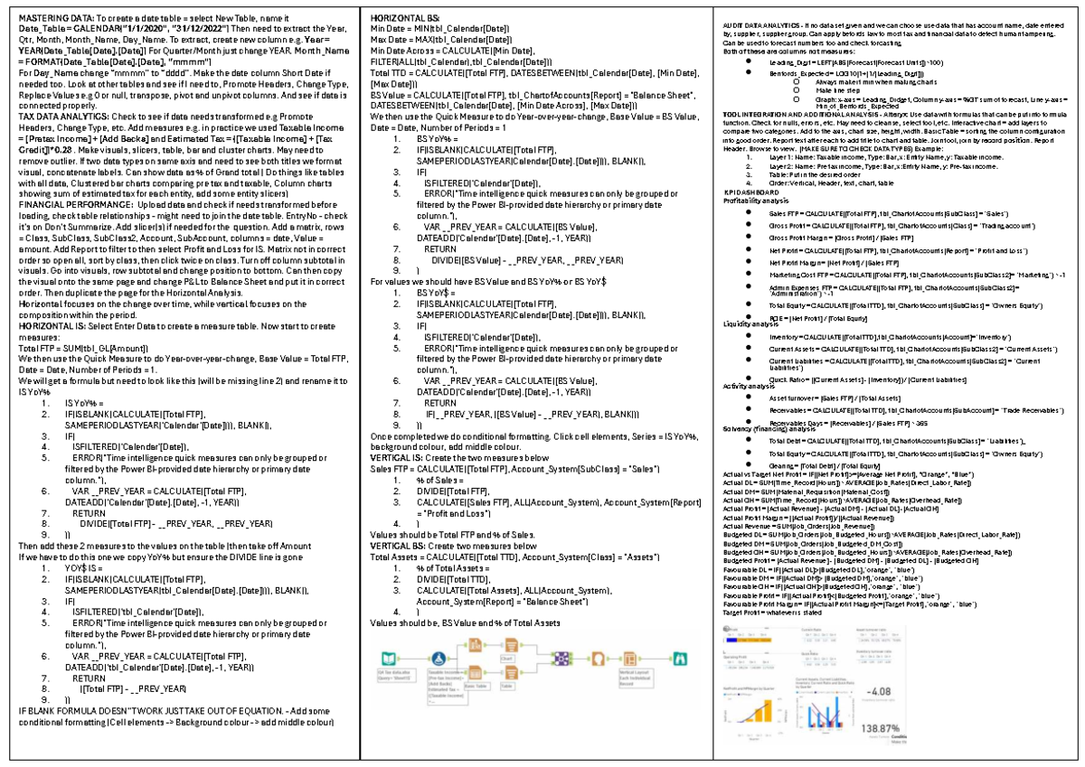 ACCT 360 Cheat Sheet: Data Analytics Techniques for Exam 2 - Studocu
