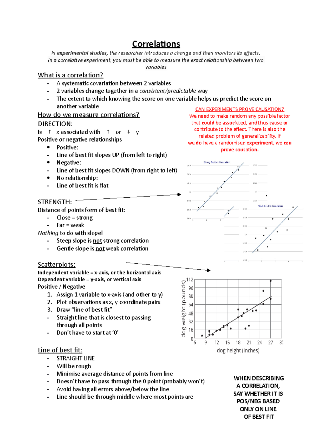 Correlations - Lecture notes 6 - Correlations In experimental studies ...