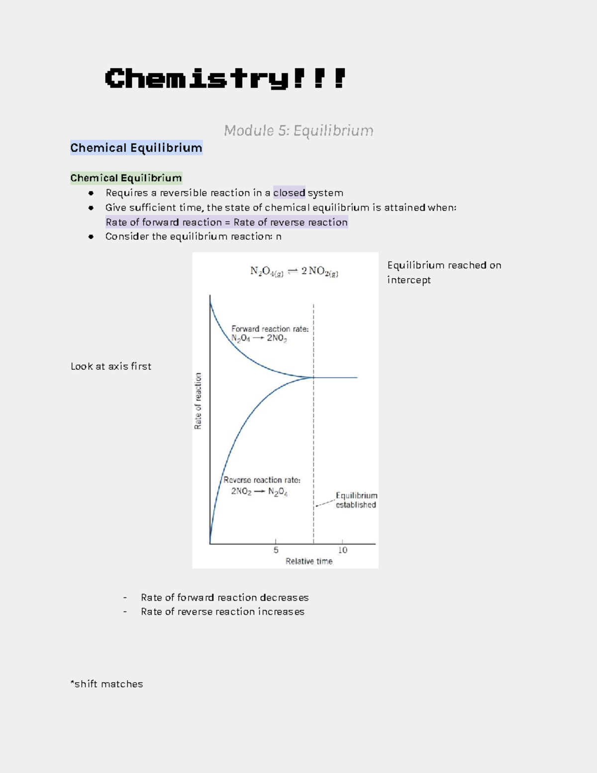 HSC Chemistry Module 5: Chemical Equilibrium Notes - Studocu