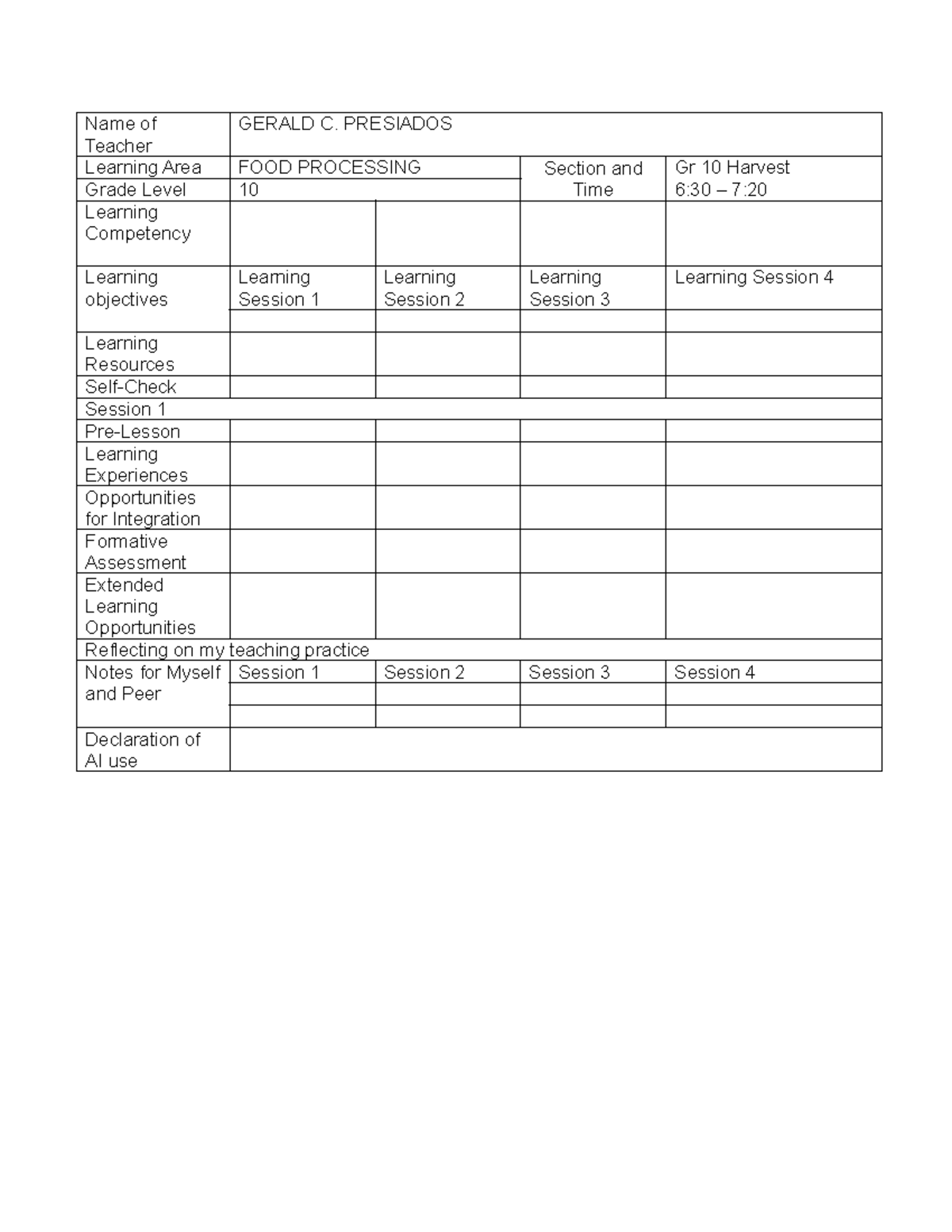 ILAW Format - lesson plan - Name of Teacher GERALD C. PRESIADOS ...