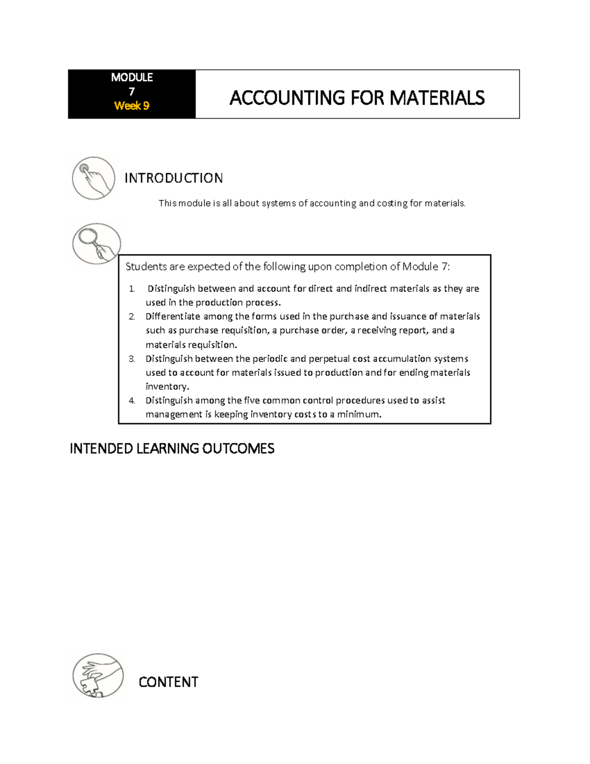 ACC 204 Module 7 - Accounting for Materials: Guidelines and Techniques ...