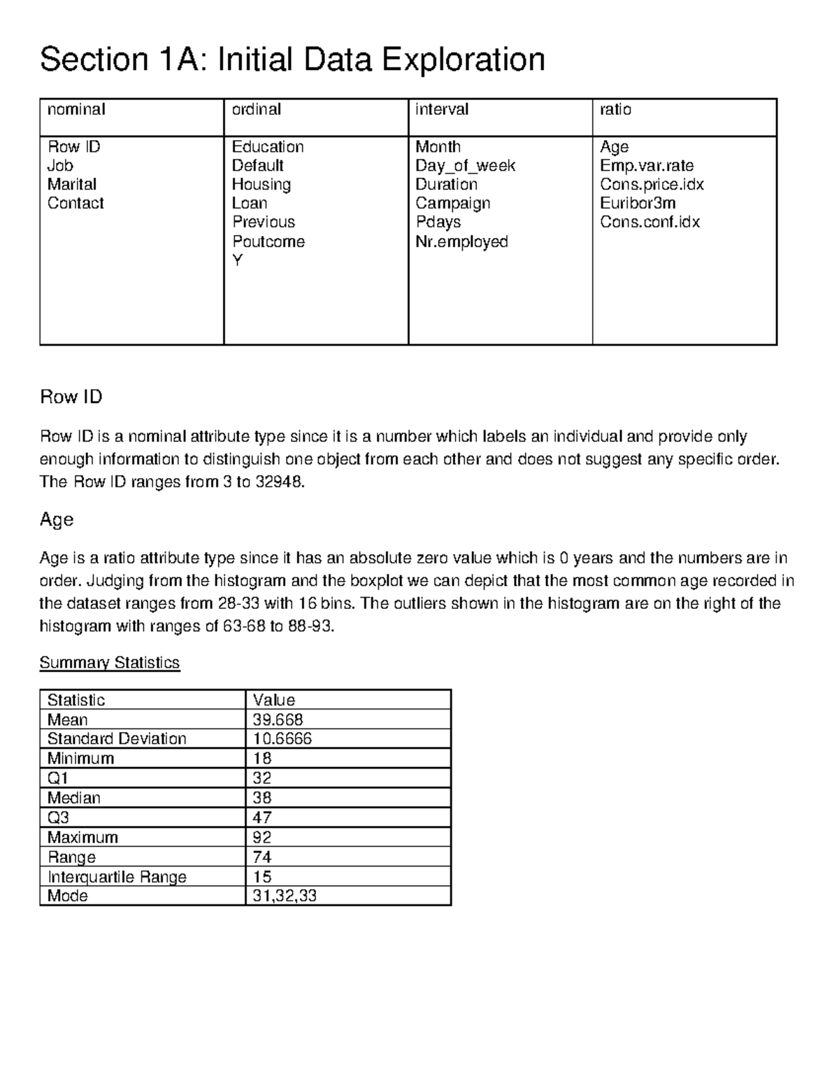 A2 - Assignment 2 - Section 1A: Initial Data Exploration nominal ...