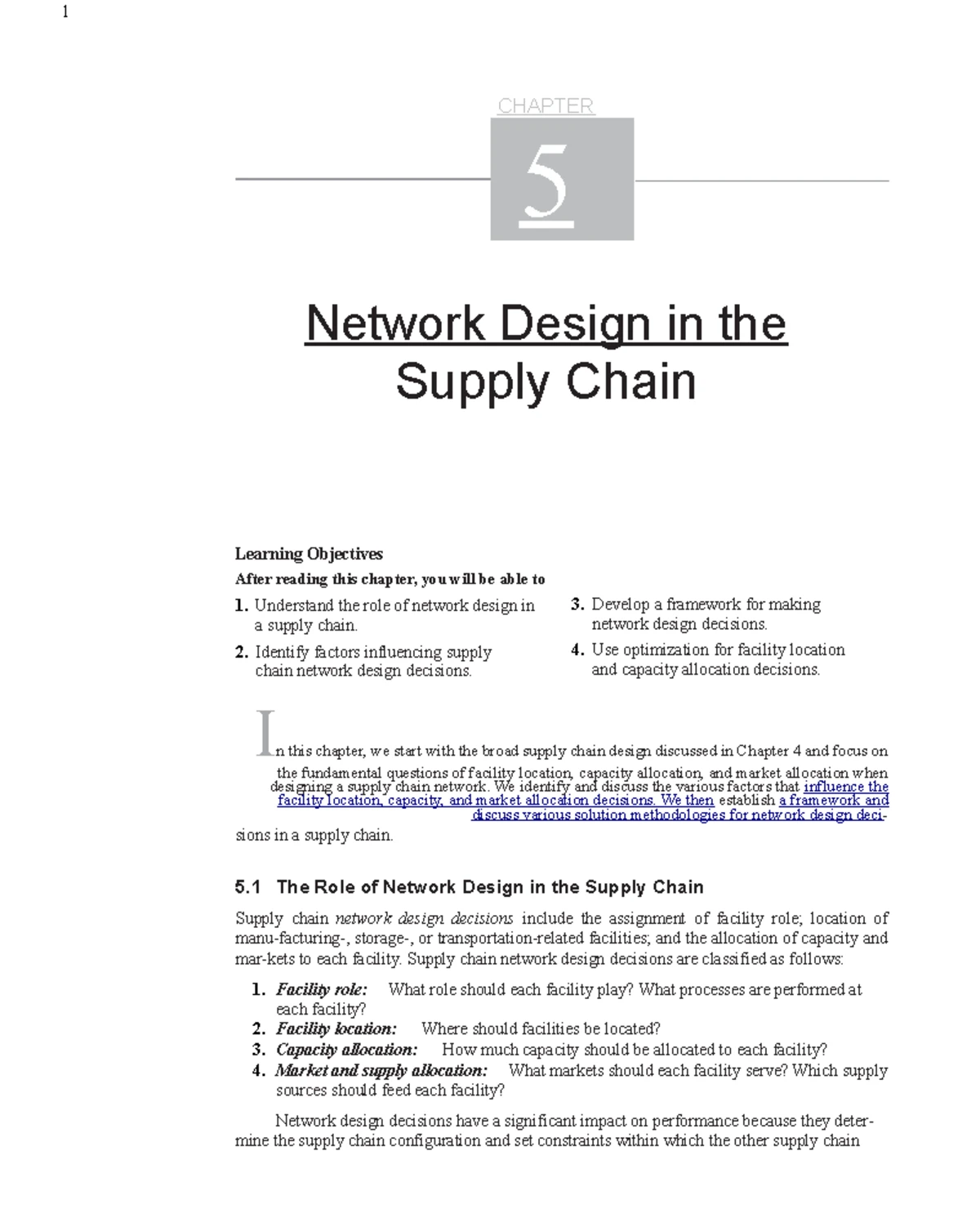 Chapter 5 sách supplichain - CHAPTER 5 Network Design in the Supply ...