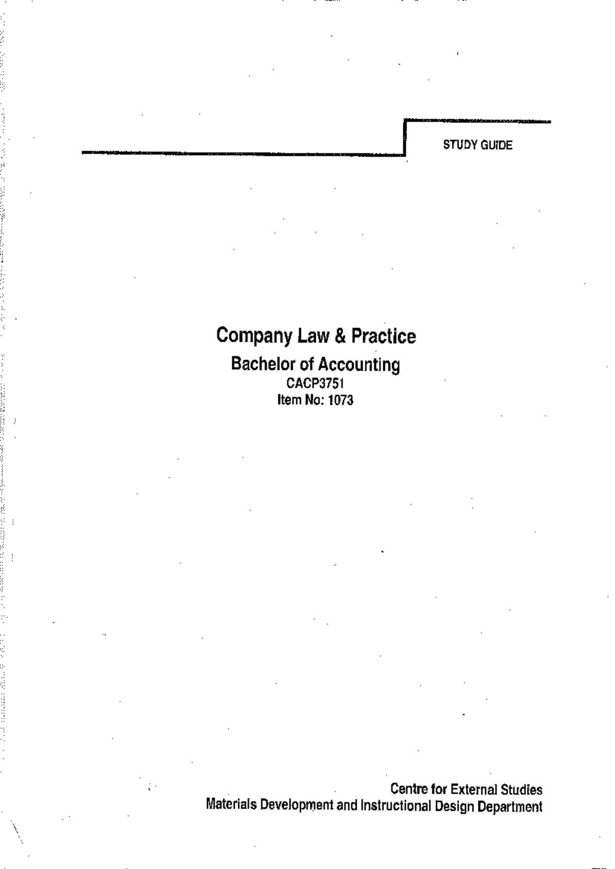 Company Law Study Guide: Key Concepts and Cases - Studocu