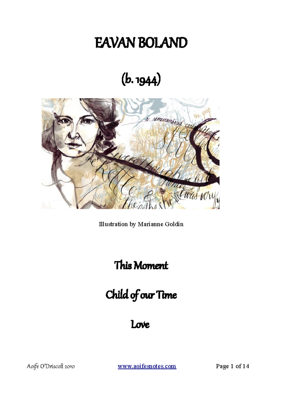 Eavan Boland: Poetic Exploration of Motherhood and Loss in 'This Moment ...