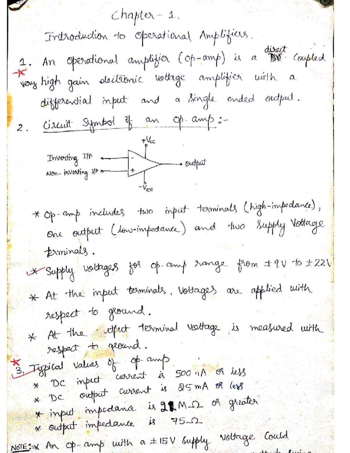 LICA 101: Chapter 1 - Introduction to Operational Amplifiers - Studocu