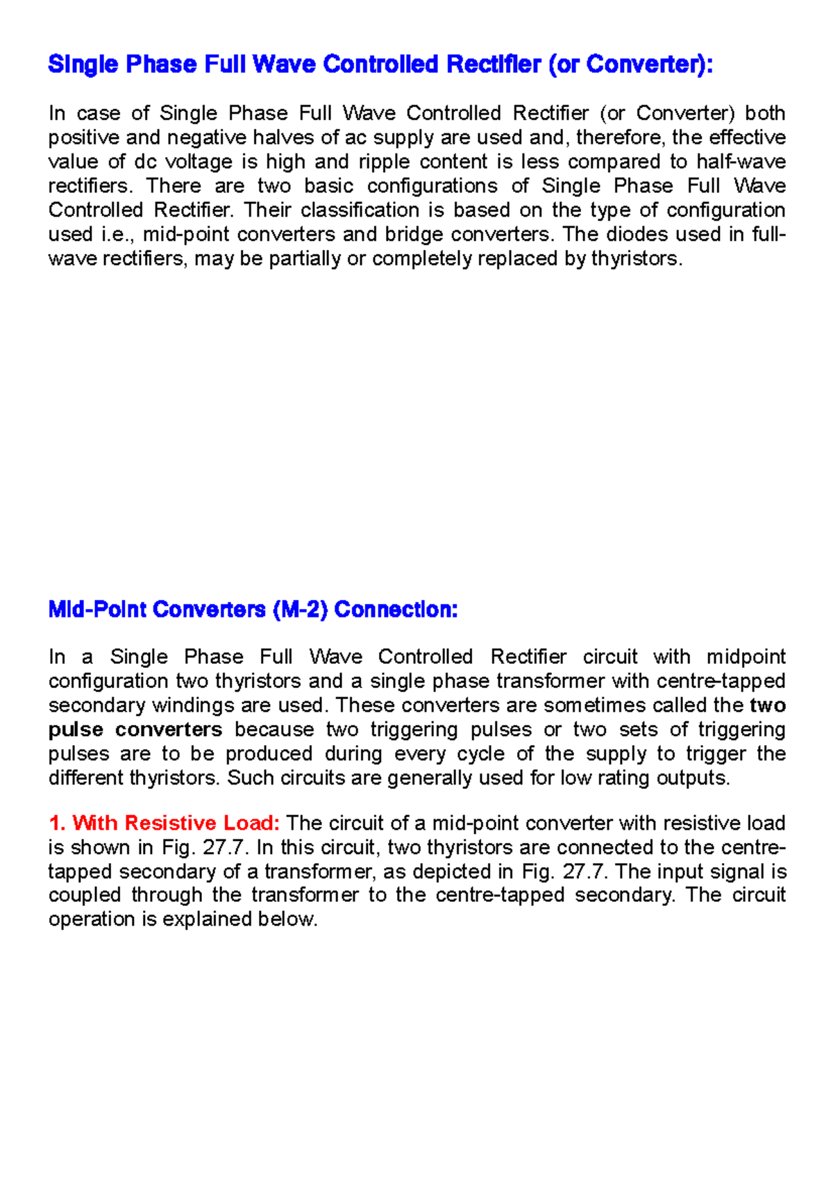 Single Phase Full Wave Controlled Rectifier: Configurations ...