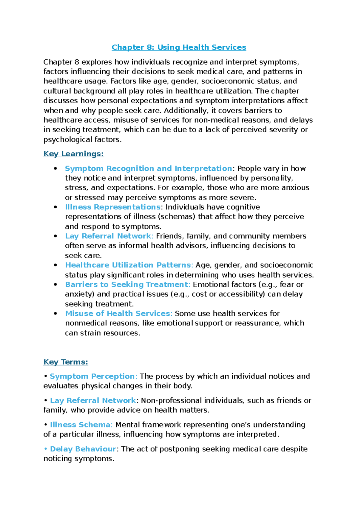 Chapter 8 & 9: Understanding Health Services & Patient Communication ...