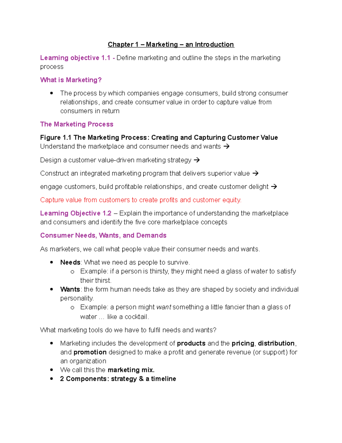 Chapter 1: Marketing Fundamentals and Consumer Value (MKT101) - Studocu