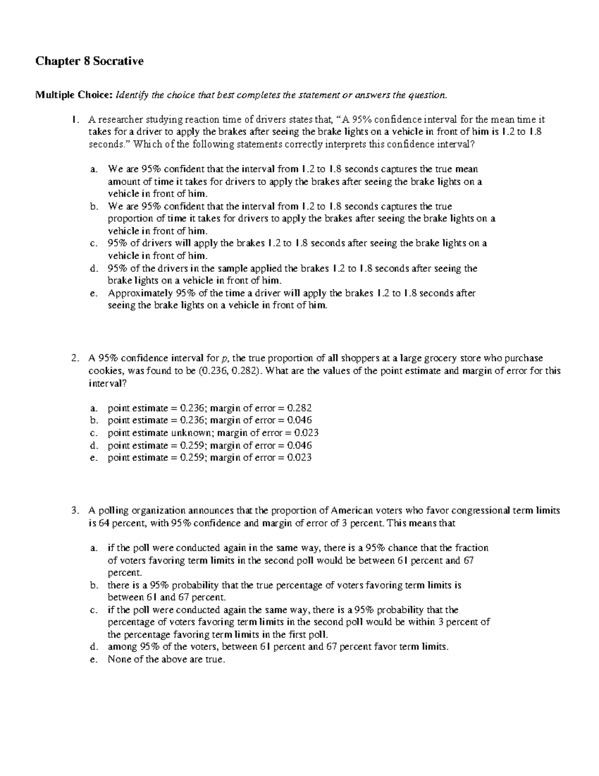 Ch. 8 Socrative MC Questions & Answers - 2023 Review - Studocu