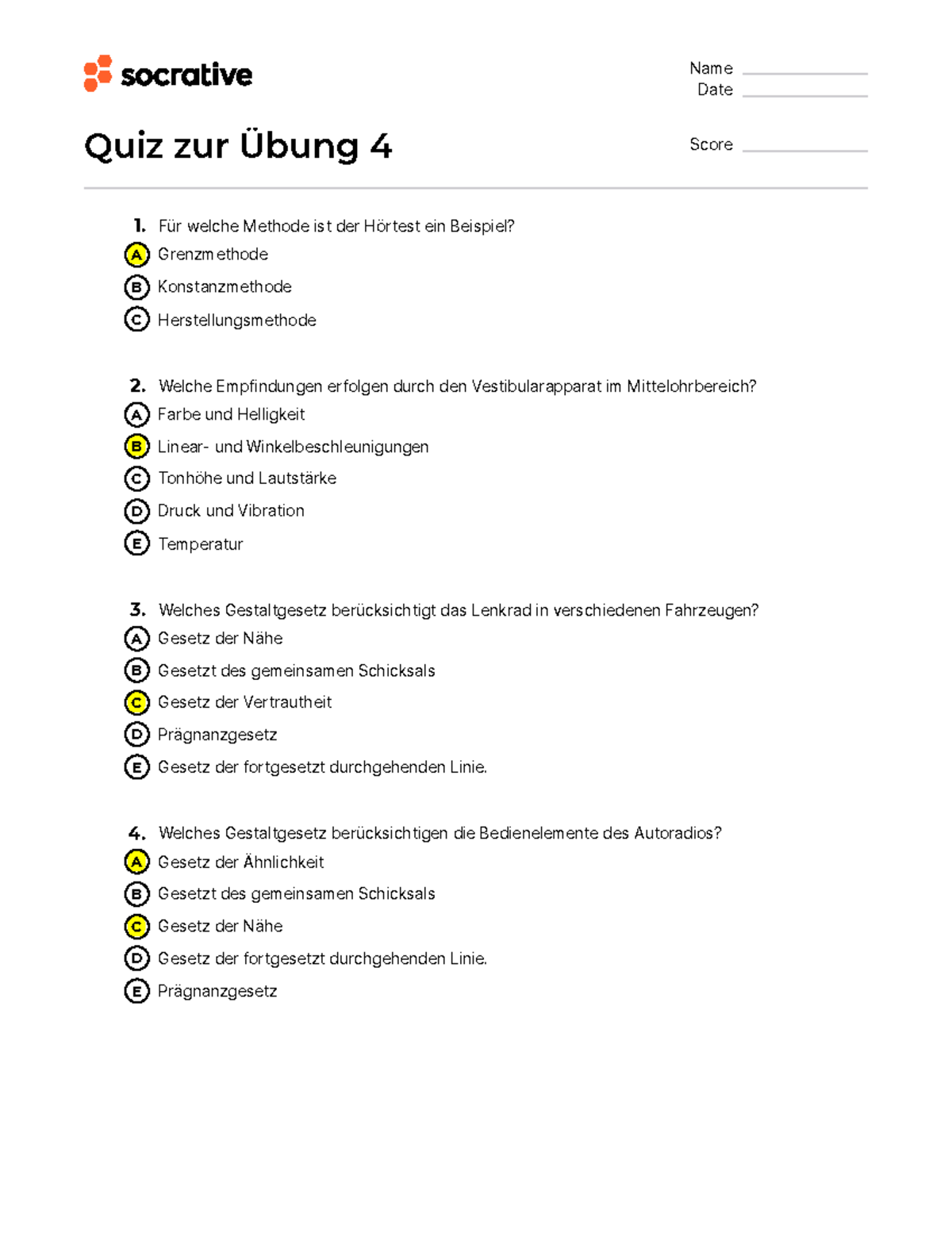 Quiz 4: bungen zur Lichtstrke und Gestaltgesetze mit Lsungen - Studocu