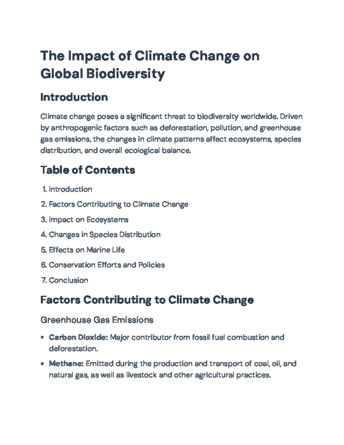 The Impact of Climate Change on Global Biodiversity: Key Insights and ...