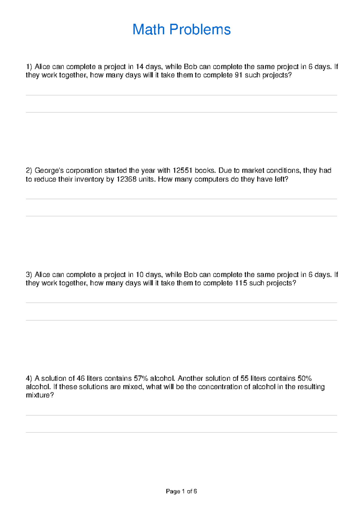 Cent0wj2f5 - math practice - Alice can complete a project in 14 days ...