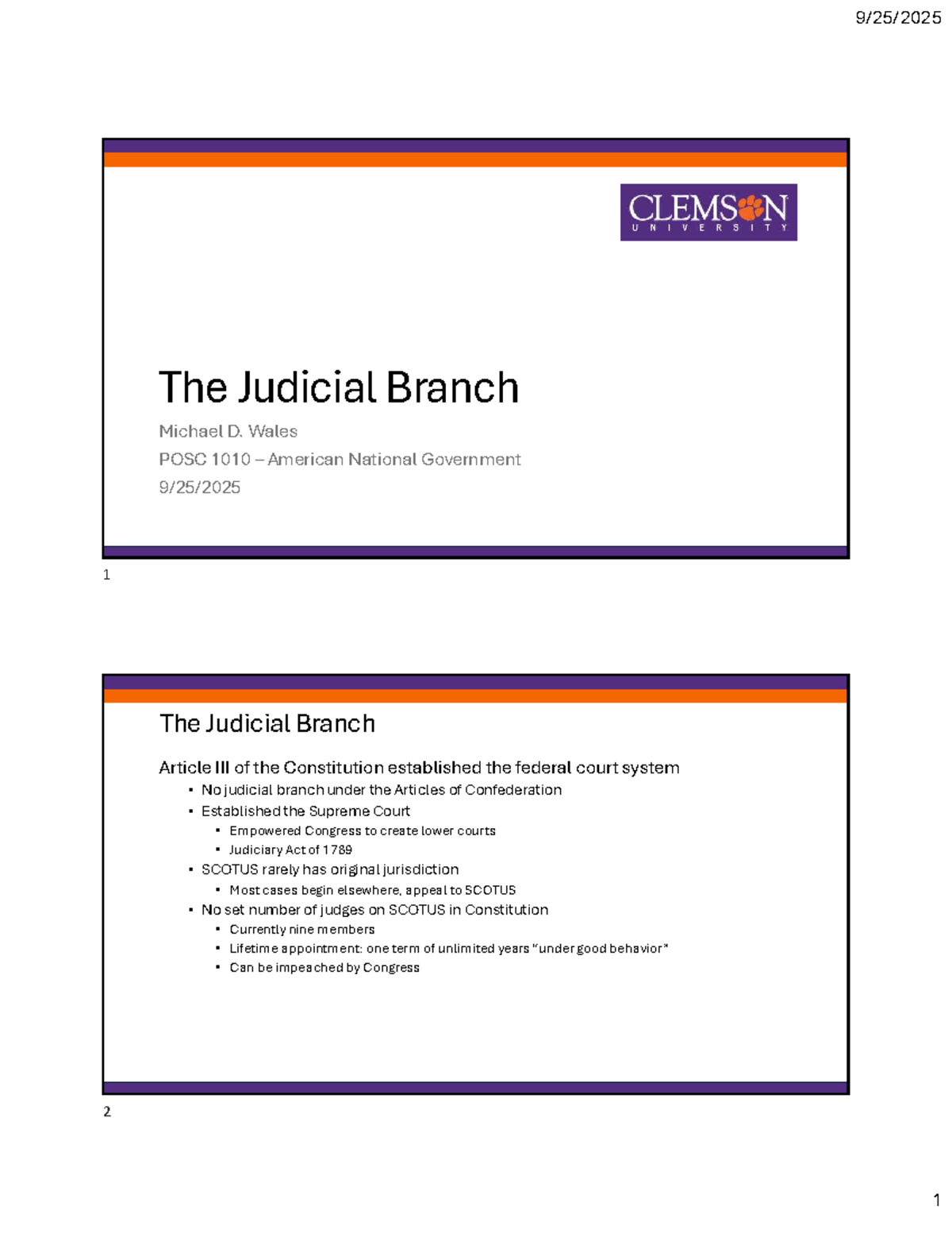 The Judicial Branch in POSC 1010: Overview & Key Concepts - Studocu