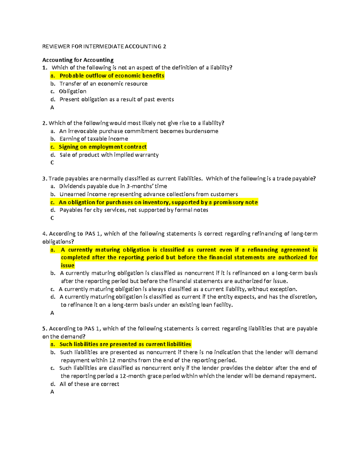 IA2 - Intermediate Accounting 2 Final Exam Reviewer - Studocu