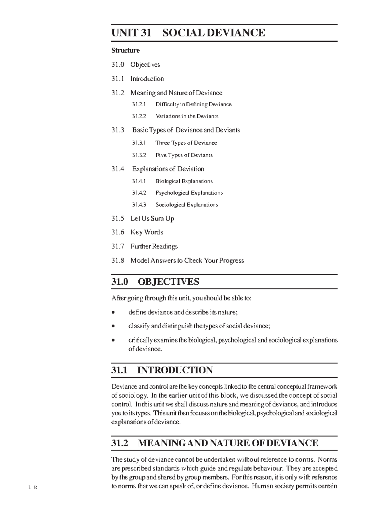 UNIT 31: SOCIAL DEVIANCE - Comprehensive Study Notes on Deviance Types ...