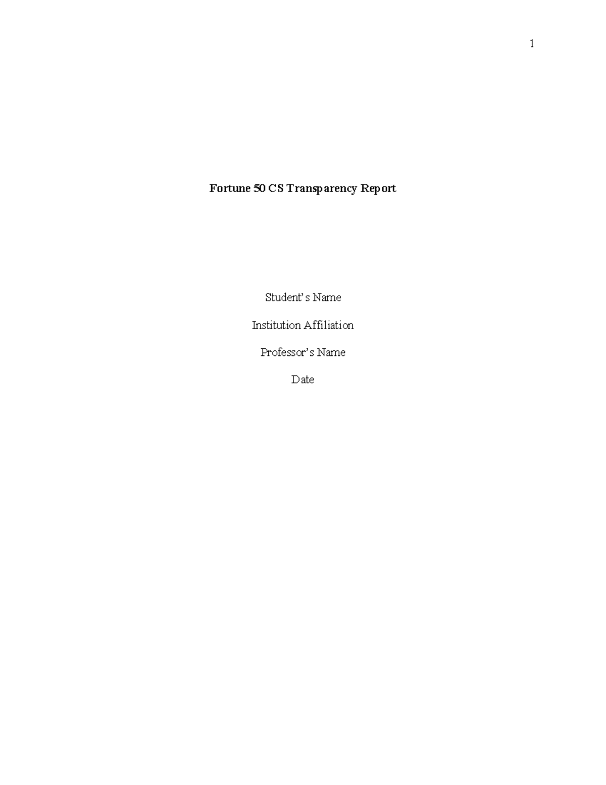 Clinical medicine (CLM 110) - Fortune 50 CS Transparency Report Student ...