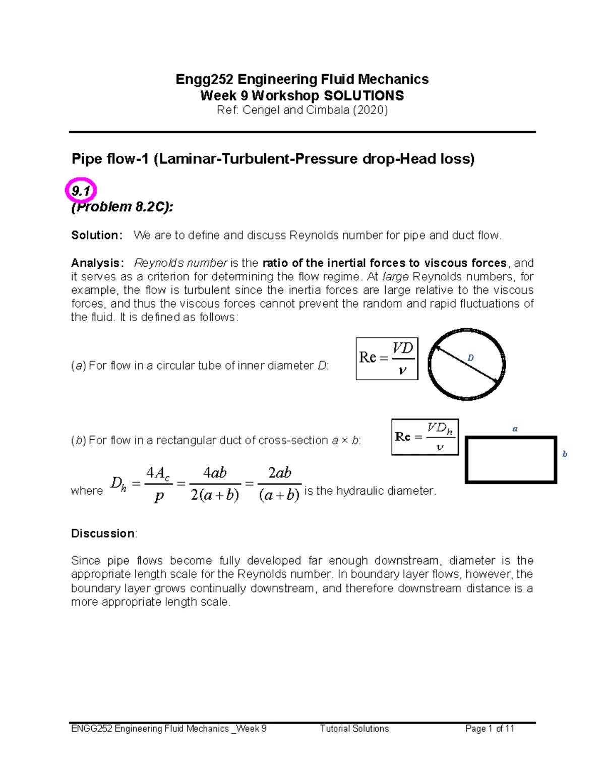 ENGG252 Week 1: Intro to Fluid Mechanics Concepts and Principles - Studocu